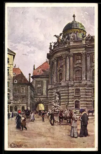 Künstler-AK Ernst Graner: Wien, Kaiserliche Hofburg, Passanten