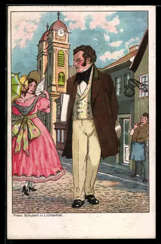 Künstler-AK Franz Schubert in Lichtenthal