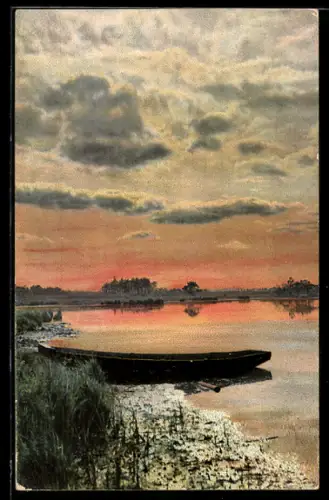 AK Photochromie NR 1699: Sonnenuntergang über einem See