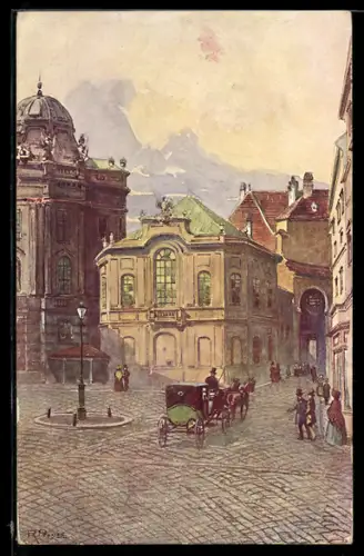 Künstler-AK Rudolf Preuss: Wien, Altes Burgtheater