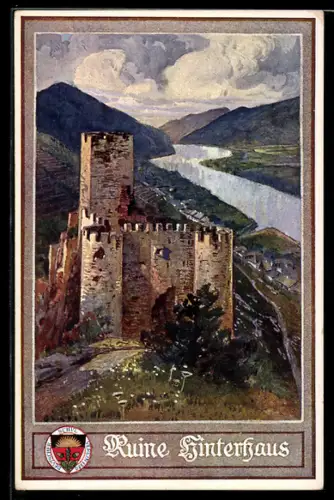 AK Deutscher Schulverein NR 135: Spitz an der Donau, Burgruine Hinterhaus