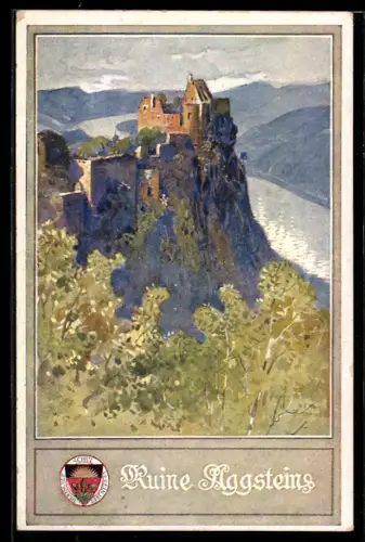 AK Aggstein, Motiv der Ruien Aggstein, Deutscher Schulverein