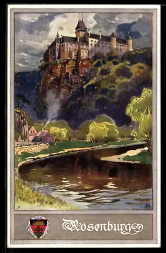 AK Deutscher Schulverein NR: 179, Rosenburg, Blick zur Burg