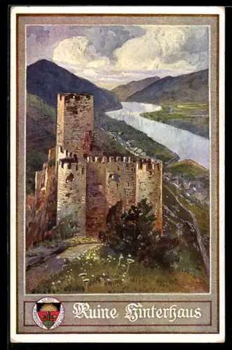 AK Deutscher Schulverein NR 135: Spitz an der Donau, Burgruine Hinterhaus