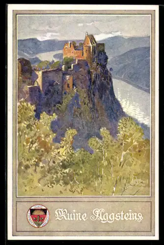 AK Aggstein, Motiv der Ruien Aggstein, Deutscher Schulverein