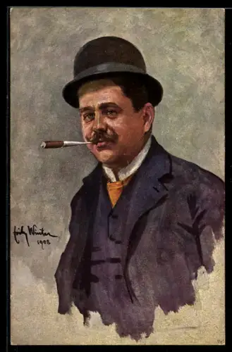 Künstler-AK Fritz Winter: Wiener Typen, Fiaker, Wiener Droschkenkutscher