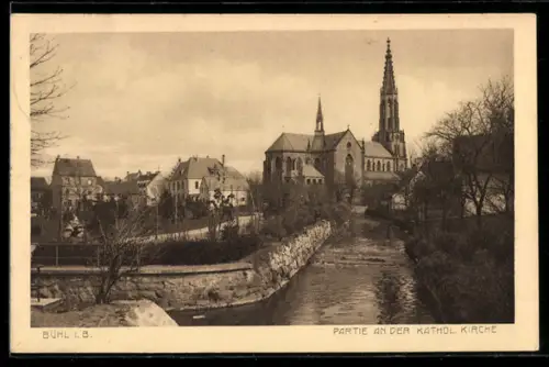 AK Bühl, Partie an der kathol. Kirche
