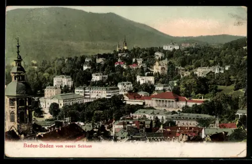 AK Baden-Baden, Ortsansicht vom Neuen Schloss