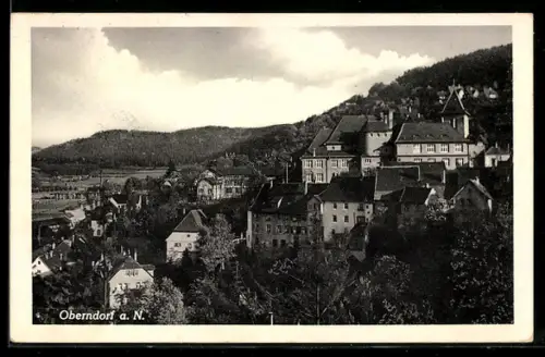 AK Oberndorf a. N., Ortsansicht am Berghang