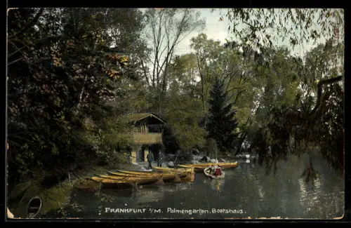 AK Frankfurt-Westend, Palmengarten, Bootshaus