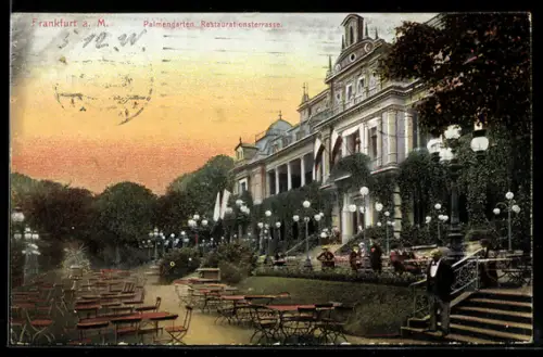 AK Frankfurt-Westend, Palmengarten, Terrasse des Restaurants