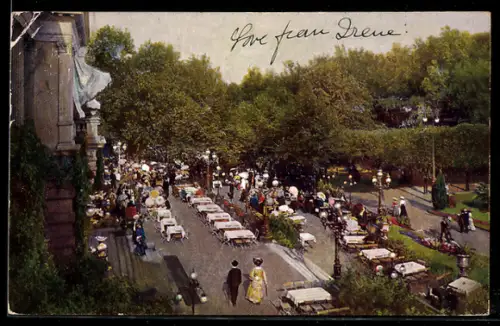 AK Frankfurt-Westend, Palmengarten, Restaurant-Terrasse