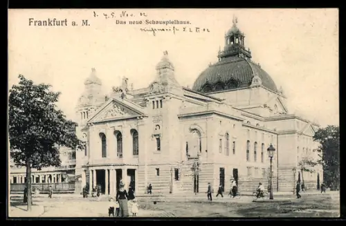 AK Frankfurt a. M., Ansicht vom Neuen Schauspielhaus