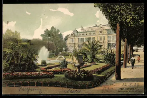 AK Frankfurt-Westend, Gesellschaftshaus mit Palmengarten