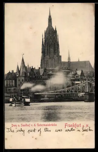 AK Frankfurt a. M., Dom und Saalhof v. d. Untermainbrücke