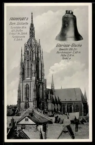 AK Frankfurt a. M., Dom und Gloriosa-Glocke