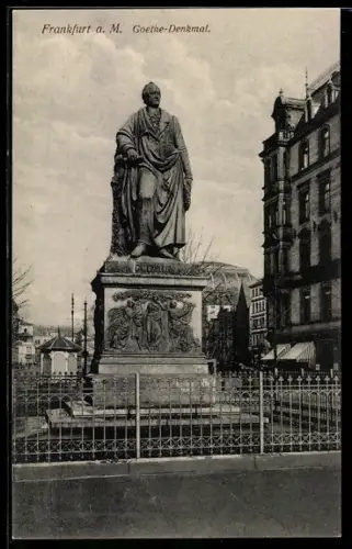 AK Frankfurt a. M., Goethe-Denkmal