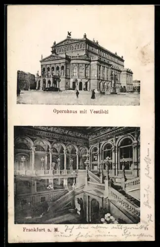 AK Frankfurt a. M., Opernhaus mit Vestibül, Innenansicht