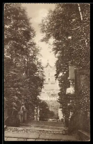 AK Albendorf, Ansicht der Kirche vom Calvarienberge