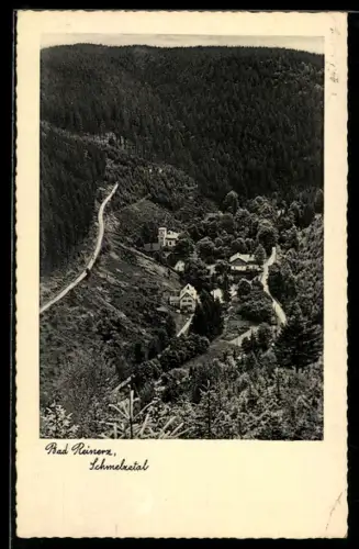 AK Bad Reinerz, Schmelzetal, Ortsansicht aus der Vogelschau