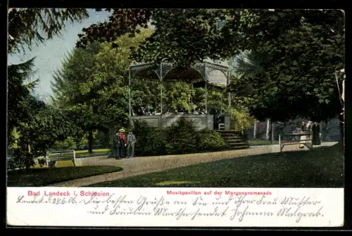 AK Bad Landeck, Musikpavillon auf der Morgenpromenade