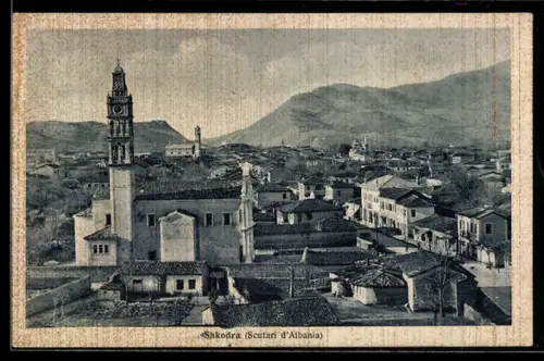 AK Shkodra, Panorama mit Kirche