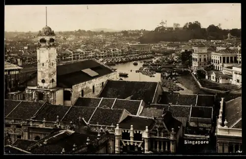 AK Singapore, Vogelschau auf den Ort