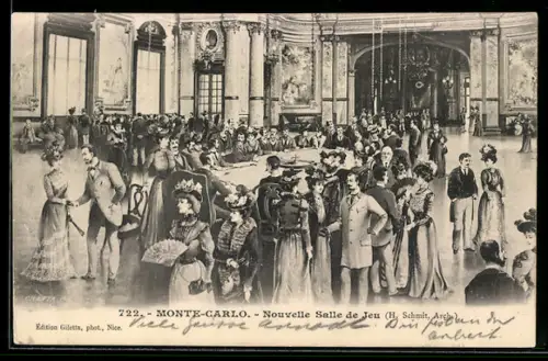 Künstler-AK Monte-Carlo, Nouvelle Salle de Jeu
