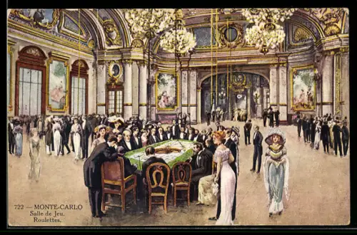 Künstler-AK Monte-Carlo, salle de jeu, rouletted