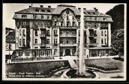AK Teplice, Bad, Grand-Hotel so svetelnou fontanou