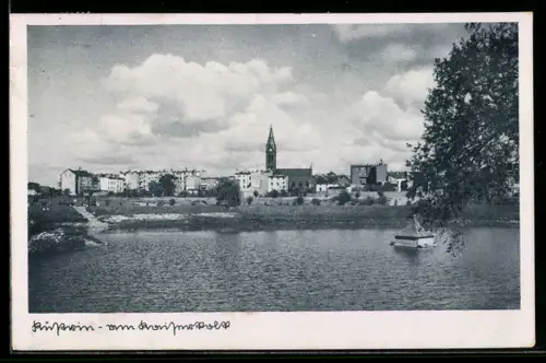 AK Küstrin, Stadtpanorama vom Kaiserkolk aus