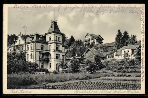 AK Bad Reinerz, Fremdenheim Fortuna Forsthaus, Ortspartie