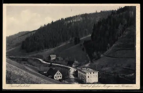 AK Reimsbachtal, Gasthof froher Morgen mit Försterei aus der Vogelschau