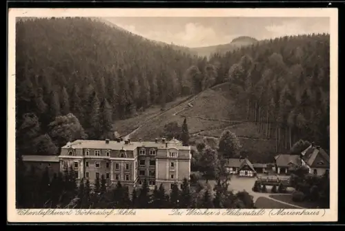 AK Görbersdorf i. Schles., Dr. Weickers Heilanstalt, Marienhaus mit Umgebung