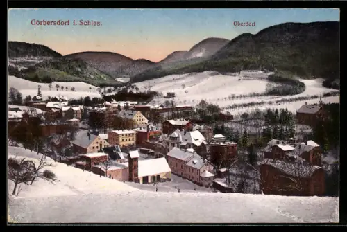 AK Görbersdorf, Winterpanorama Oberdorf