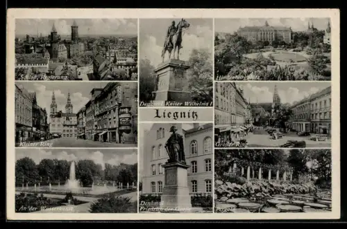 AK Liegnitz, Kleiner Ring, Wasserkunst, Pergola, Grosser Ring