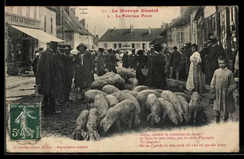 AK Saulieu, Le Morvan Illustré, La Foire aux Porcs