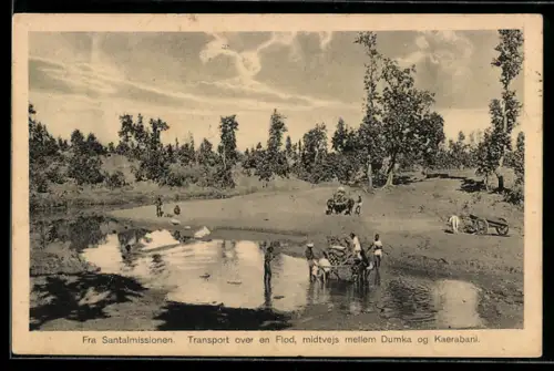 AK Santalmissionen, Transport over en Flod, midtvejs mellem Dumka og Kaerabani