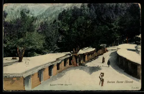 AK Barian Bazar, Strassenpartie im Schnee