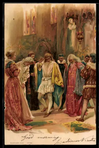 AK Viel Lärm um Nichts, Szene aus dem Stück von William Shakespeare, Paar am Traualtar