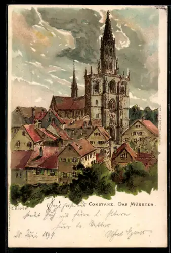 Künstler-AK Carl Biese: Constanz, Das Münster