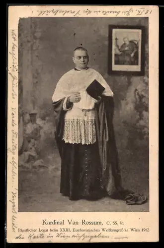 AK Wien, Kardinal Van Rossum, Päpstlicher Legat beim XXIII. Eucharistischen Weltkongress 1912