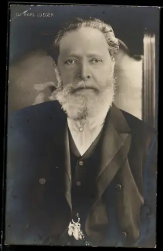 AK Dr. Karl Lueger im Anzug mit weissem Vollbart