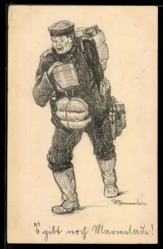 AK Soldat in Uniform mit Marmelade