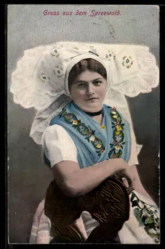 AK Spreewälderinn in Tracht