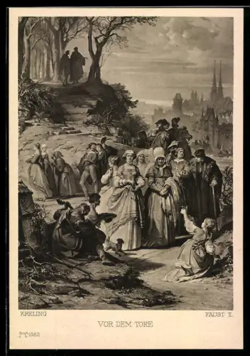 AK Vor dem Tore, Szene aus Faust
