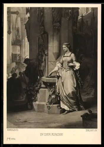 AK In der Kirche, Szene aus Faust
