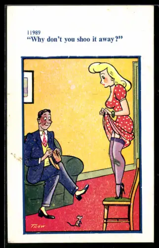 AK Frau beim Striptease auf einem Stuhl, Erotik