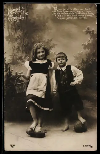 AK Hänsel und Gretel auf dem Weg nach Hause
