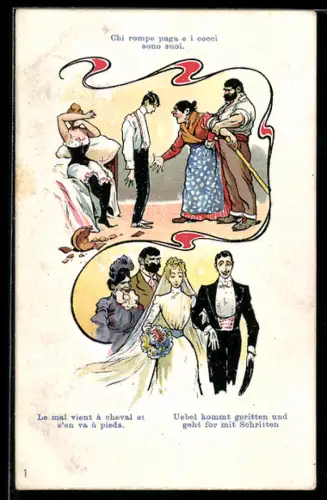 AK Mann wird mit einer Frau erwischt, das Paar heiratet und die Eltern sind zufrieden